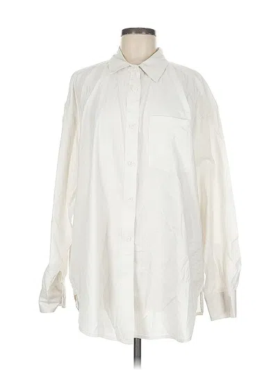 Pre-owned Offline By Aerie Long Sleeve Button Down Shirt In White