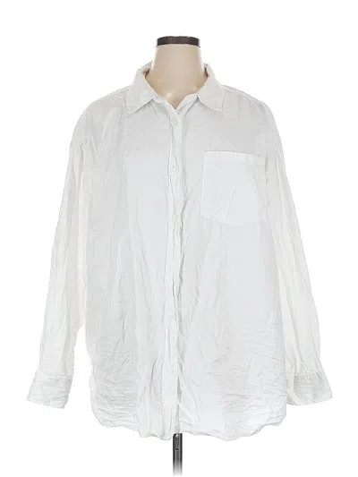 Pre-owned Offline By Aerie Long Sleeve Button Down Shirt In White