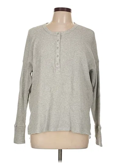 Pre-owned Offline By Aerie Long Sleeve Henley Shirt In Gray
