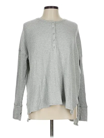 Pre-owned Offline By Aerie Long Sleeve Henley Shirt In Gray