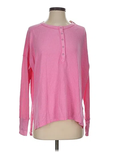 Offline By Aerie Long Sleeve Henley Shirt In Pink