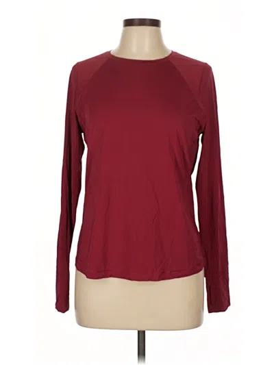 Pre-owned Offline By Aerie Long Sleeve T-shirt In Burgundy
