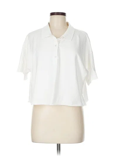 Pre-owned Offline By Aerie Short Sleeve Polo Shirt In White