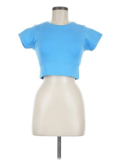 Offline By Aerie Short Sleeve Top Blue Keyhole Neckline Tops