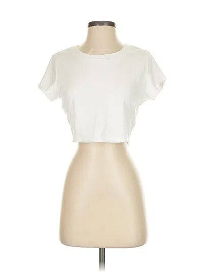 Pre-owned Offline By Aerie Short Sleeve Top Ivory Keyhole Neckline Tops In White