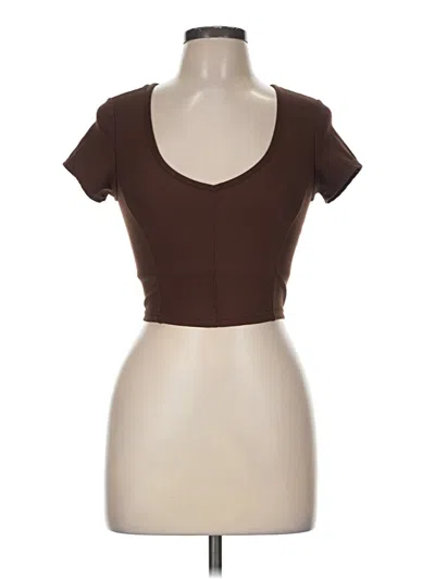 Pre-owned Offline By Aerie Short Sleeve T-shirt In Brown