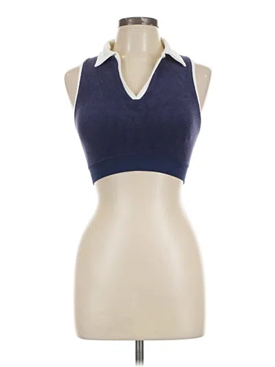 Pre-owned Offline By Aerie Sleeveless Top Blue Halter Neckline Tops