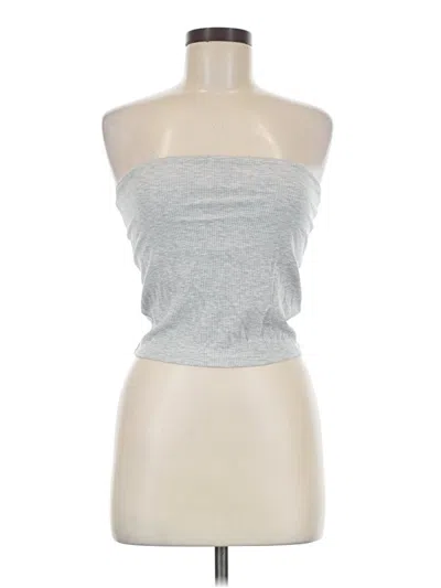Pre-owned Offline By Aerie Sleeveless Top Silver Strapless Neckline Tops