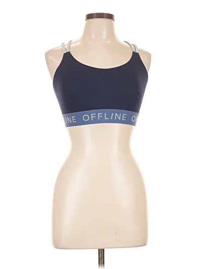 Pre-owned Offline By Aerie Tank Top Blue Halter Neckline Tops