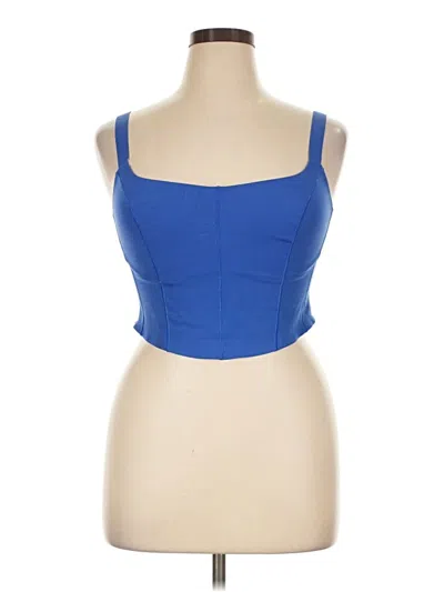 Pre-owned Offline By Aerie Tank Top Blue Strapless Neckline Tops