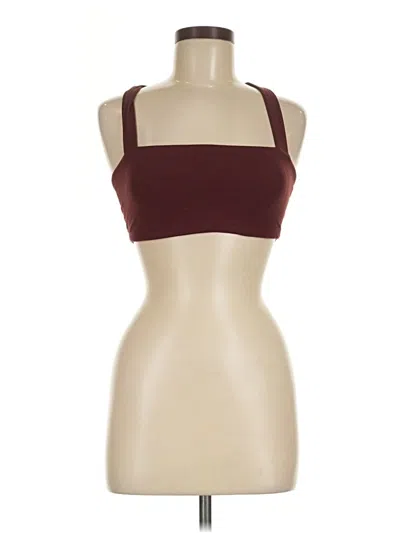 Pre-owned Offline By Aerie Tank Top Burgundy Halter Neckline Tops