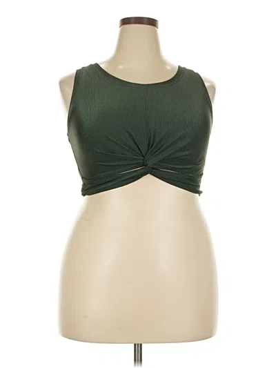 Offline By Aerie Tank Top Green Halter Neckline Tops
