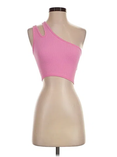 Pre-owned Offline By Aerie Tank Top Pink One Shoulder Neckline Tops