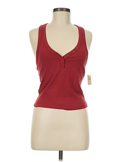 Pre-owned Offline By Aerie Tank Top Red Plunge Neckline Tops