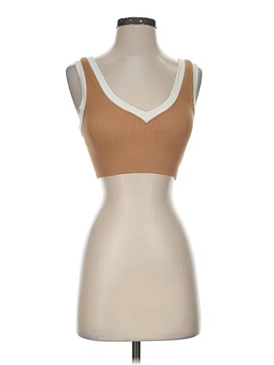 Pre-owned Offline By Aerie Tank Top Tan Strapless Neckline Tops