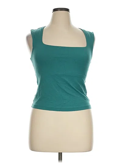 Pre-owned Offline By Aerie Tank Top Teal Strapless Neckline Tops