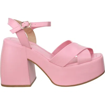 Offline Women's Ankle Strap Platform Sandal In Pink