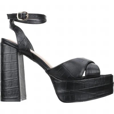 Offline Women's Platform Dress Croco Sandal In Black