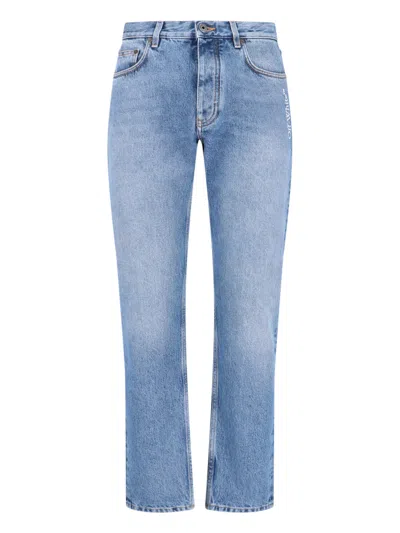 Off-white 100% Cotton Denim Jeans In Blue