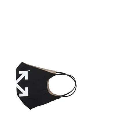 OFF-WHITE 米白色口罩女式棉质黑色