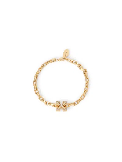 Off-white 18k Yellow Gold Vermeil Arrow Lab-grown Diamond Chain Bracelet