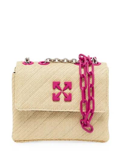 Pre-owned Off-white 19 Jackhammer Raffia Shoulder Bag In Neutrals