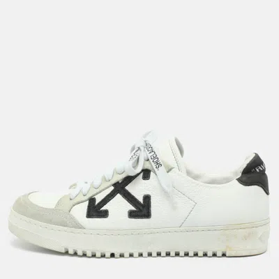 Pre-owned Off-white 2.0 Size 36 White/black Leather And Suede Low Top Sneakers