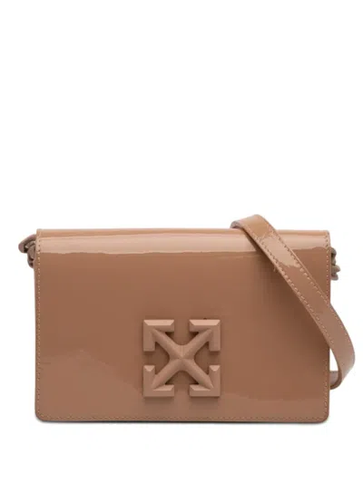 Pre-owned Off-white 2010-2026 Patent Jitney 0.5 Crossbody Bag In Brown