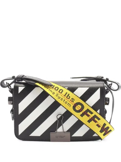 Pre-owned Off-white 2010s Diagonal Binder Mini Bag In Black