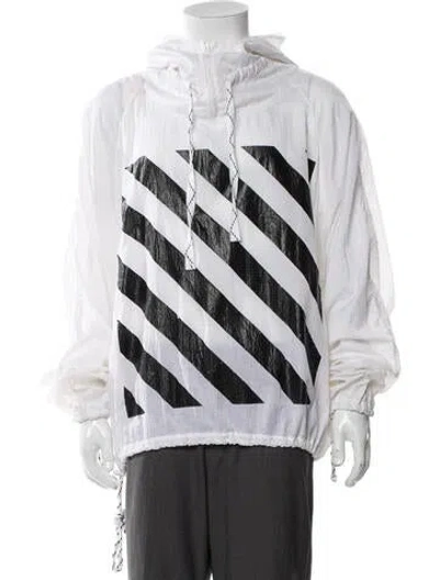 Pre-owned Off-white 2014 Striped Parka In White