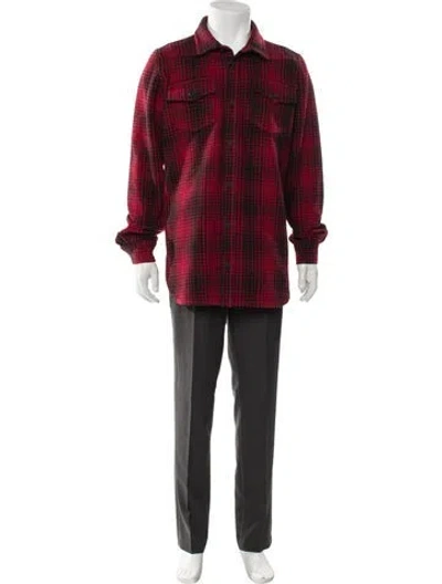 Pre-owned Off-white 2014-2015 Plaid Print Shirt In Red