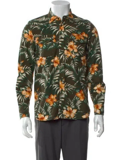 Pre-owned Off-white 2015 Floral Print Long Sleeve Shirt In Green