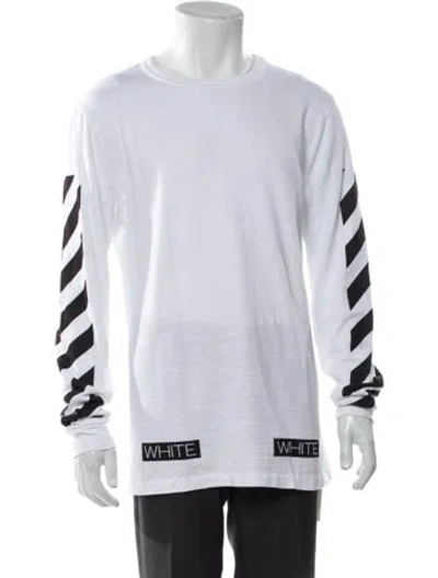 Pre-owned Off-white 2016 Blue Collar Diagonals T-shirt In White