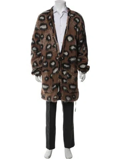 Pre-owned Off-white 2017 Animal Print Cardigan In Brown