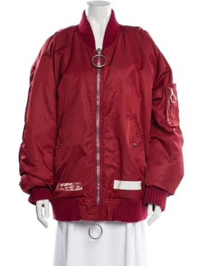 Pre-owned Off-white 2017 Bomber Jacket In Red