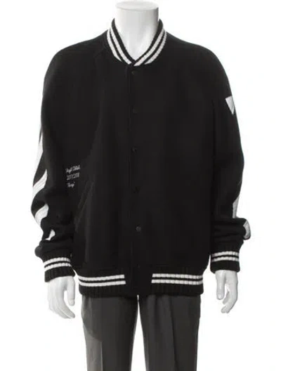 Pre-owned Off-white 2017 Brush Arrows Varsity Jacket In Black