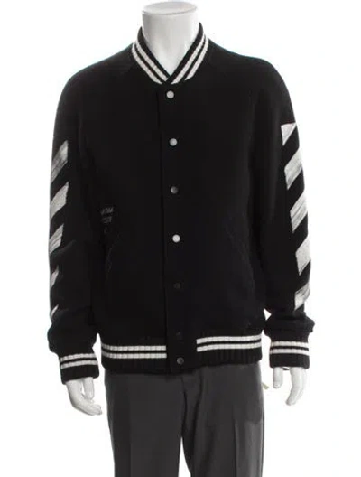 Pre-owned Off-white 2017 Brushed Arrows Bomber Jacket In Gray