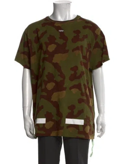 Pre-owned Off-white 2017 Camouflage Print T-shirt In Green