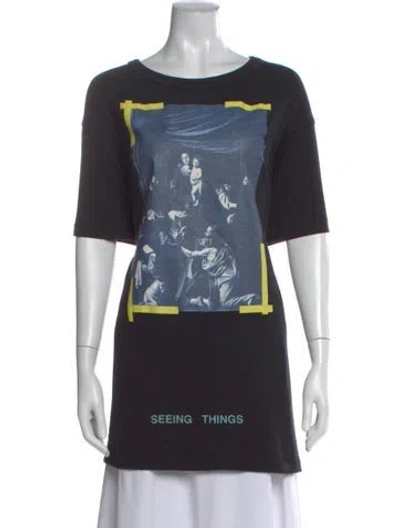 Pre-owned Off-white 2017 Caravaggio Oil Painting T-shirt In Black