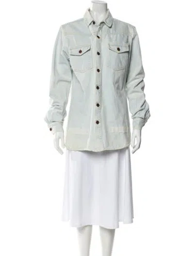 Pre-owned Off-white 2017 Diagonals Denim Jacket In Blue