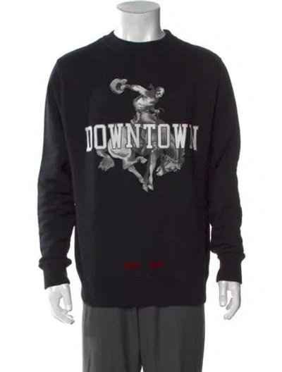 Pre-owned Off-white 2017 Downtown Crewneck Sweatshirt In Black