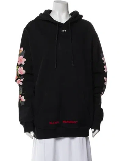 Pre-owned Off-white 2017 Floral Arrows Hoodie In Black