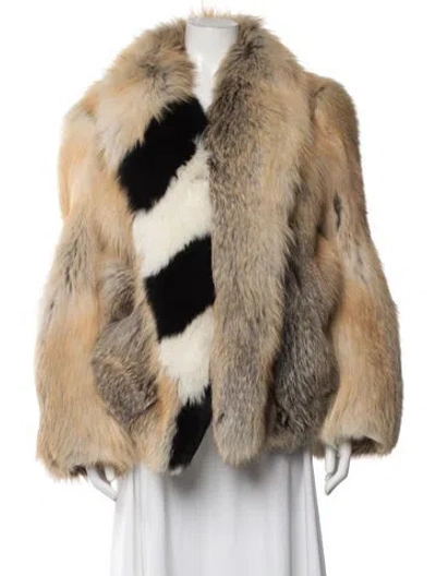 Pre-owned Off-white 2017 Fox Fur Coat In Neutral