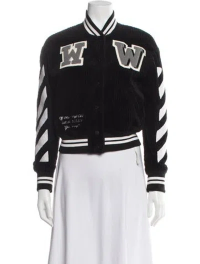 Pre-owned Off-white 2017 Graphic Print Bomber Jacket In Black