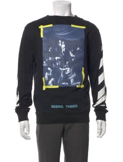 Pre-owned Off-white 2017 Graphic Print Sweatshirt In Blue