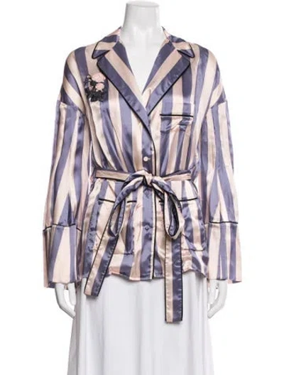 Pre-owned Off-white 2017 Striped Robe In Purple