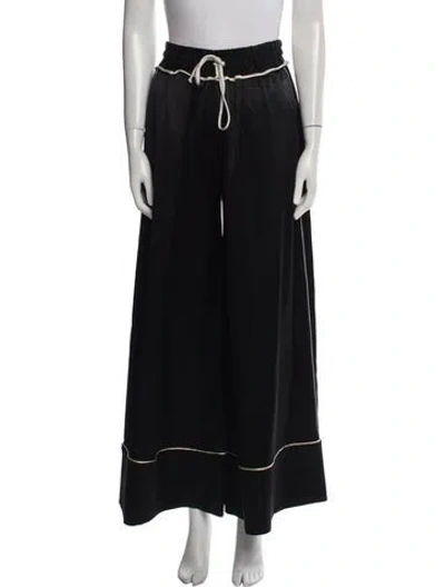 Pre-owned Off-white 2017 Wide Leg Pants In Black