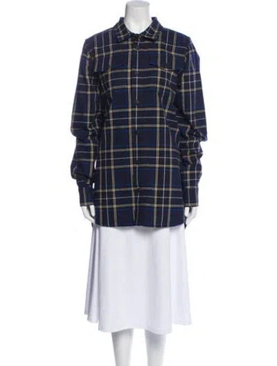 Pre-owned Off-white 2018 Arrows Flannel Shirt In Blue