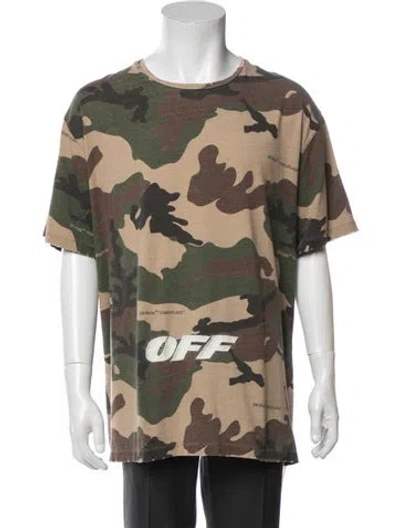 Pre-owned Off-white 2018 Camouflage Print T-shirt In Green