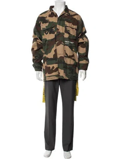 Pre-owned Off-white 2018 Camouflage Print Utility Jacket In Green